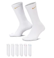 Skarpetki damskie - Skarpety długie NIKE 6-PAK Everyday Plus Cushioned Białe Dri-FIT - miniaturka - grafika 1