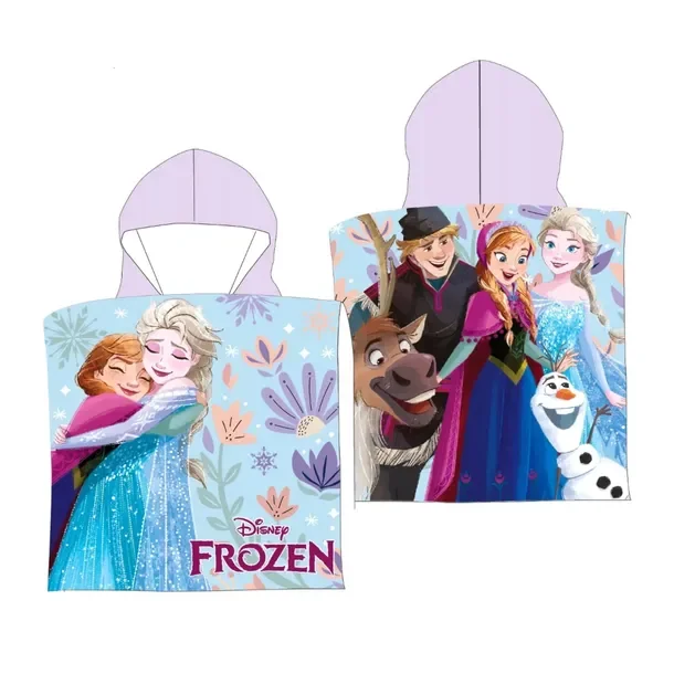 Ponczo FROZEN 50x100 cm komforty i bajkowy styl dla dzieci na basen i plażę
