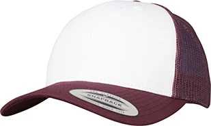 Flexfit Czapka z daszkiem dla mężczyzn i kobiet, styl retro, kolorowa, z przodu, uniseks, dla dorosłych, kasztanowy/biały, jeden rozmiar 6606CF - Czapki damskie - miniaturka - grafika 1