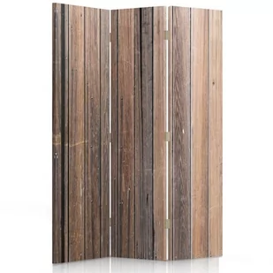 Parawan pokojowy FEEBY, Drewniane deski, Dwustronny 110x170cm 3-częściowy - Parawany - miniaturka - grafika 1