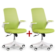 Fotele i krzesła biurowe - B2B Partner Krzesło biurowe z siatkowanym oparciem BUTTERFLY zielone 902035 - miniaturka - grafika 1
