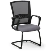 Fotele i krzesła biurowe - Krzesło konferencyjne ROY, szary - miniaturka - grafika 1