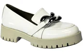Mokasyny damskie - Mokasyny Nessi st.21080 Biały 711 Skórzane - NESSI - miniaturka - grafika 1