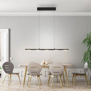 JUST LIGHT. Lampa wisząca LED Nele, czarna, żelazo, szkło - Lampy sufitowe - miniaturka - grafika 1