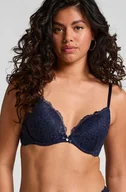 Biustonosze - Hunkemöller Wyściełany biustonosz push-up z fiszbinami Marine Niebieski - miniaturka - grafika 1