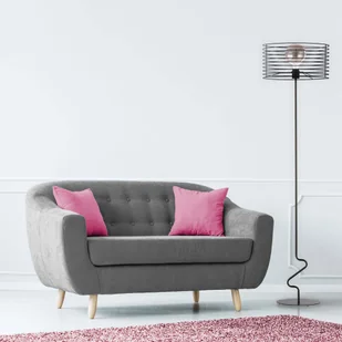 Lampa podłogowa industrialna z czarnym kloszem PARLA LOFT - Lampy stojące - miniaturka - grafika 1