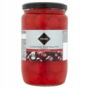 Czereśnie koktajlowe czerwone bez ogonków Rioba całe do drinków dekoracji - Konfitury, marmolady, powidła - miniaturka - grafika 1