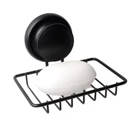 Mydelniczki i dozowniki mydła - Yoka YokaHome Mydelniczka na przyssawkę naścienna stal czarna - CH.GAVI-MYD-BLK - miniaturka - grafika 1