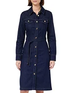 Sukienki - Tommy Hilfiger Damska sukienka DNM LS pasek do kolan VIC denim, 38 - miniaturka - grafika 1