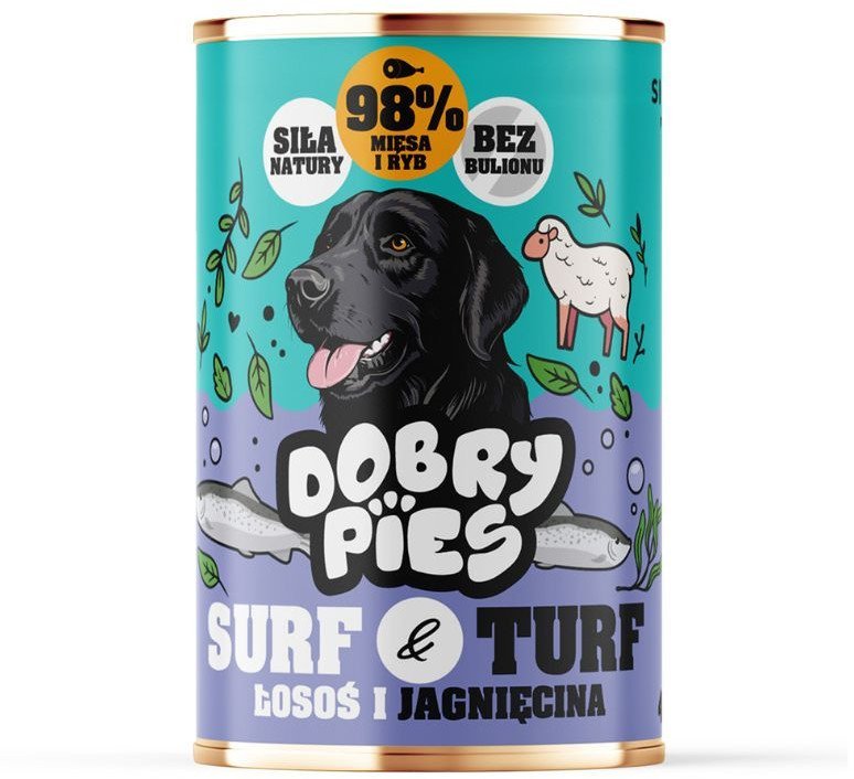Dobry Pies Łosoś i jagnięcina 400g
