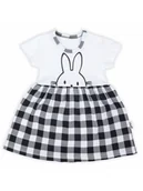 Body dla niemowląt - Niemowlęce sukienko-body kratka biało-czarne Nicol,r.80 - miniaturka - grafika 1