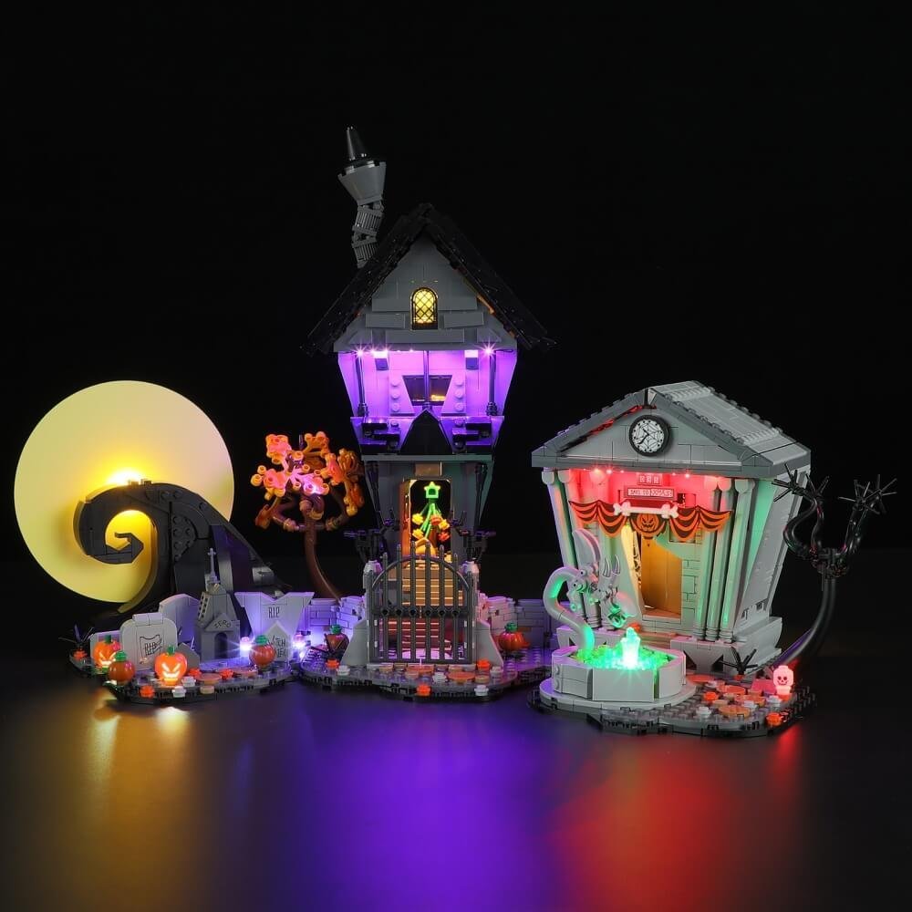 Dedykowany zestaw oświetlenia LED do Ideas Miasteczko Halloween Tima Burtona 21351