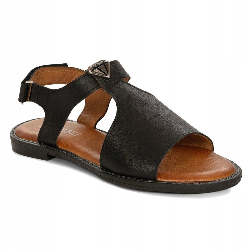 T. Sokolski Sandały Damskie Skórzane Czarne AMI-L25-163-BLK r.38