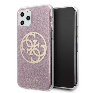 Guess Circle Glitter 4G Etui iPhone 11 Pro Max różowy 10_15938 - Etui i futerały do telefonów - miniaturka - grafika 2