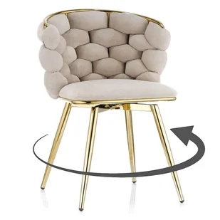 Krzesło obrotowe DC-3039 beż boucle złote nogi - Krzesła - miniaturka - grafika 1