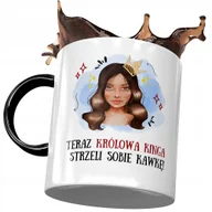 Kubki - Kubek Czarny Dla Kingi Koleżanki na Prezent z Nadrukiem ze Zdjęciem+ Opakowanie na prezent (wzór 01) - miniaturka - grafika 1