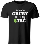 Koszulki męskie - GiTees, Koszulka Jestem Gruby, Bo Mnie Stać! Śmieszny T-Shirt, rozmiar L - miniaturka - grafika 1