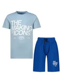 Piżamy chłopięce - Vingino Piżama "Wenko" w kolorze błękitno-niebieskim - miniaturka - grafika 1