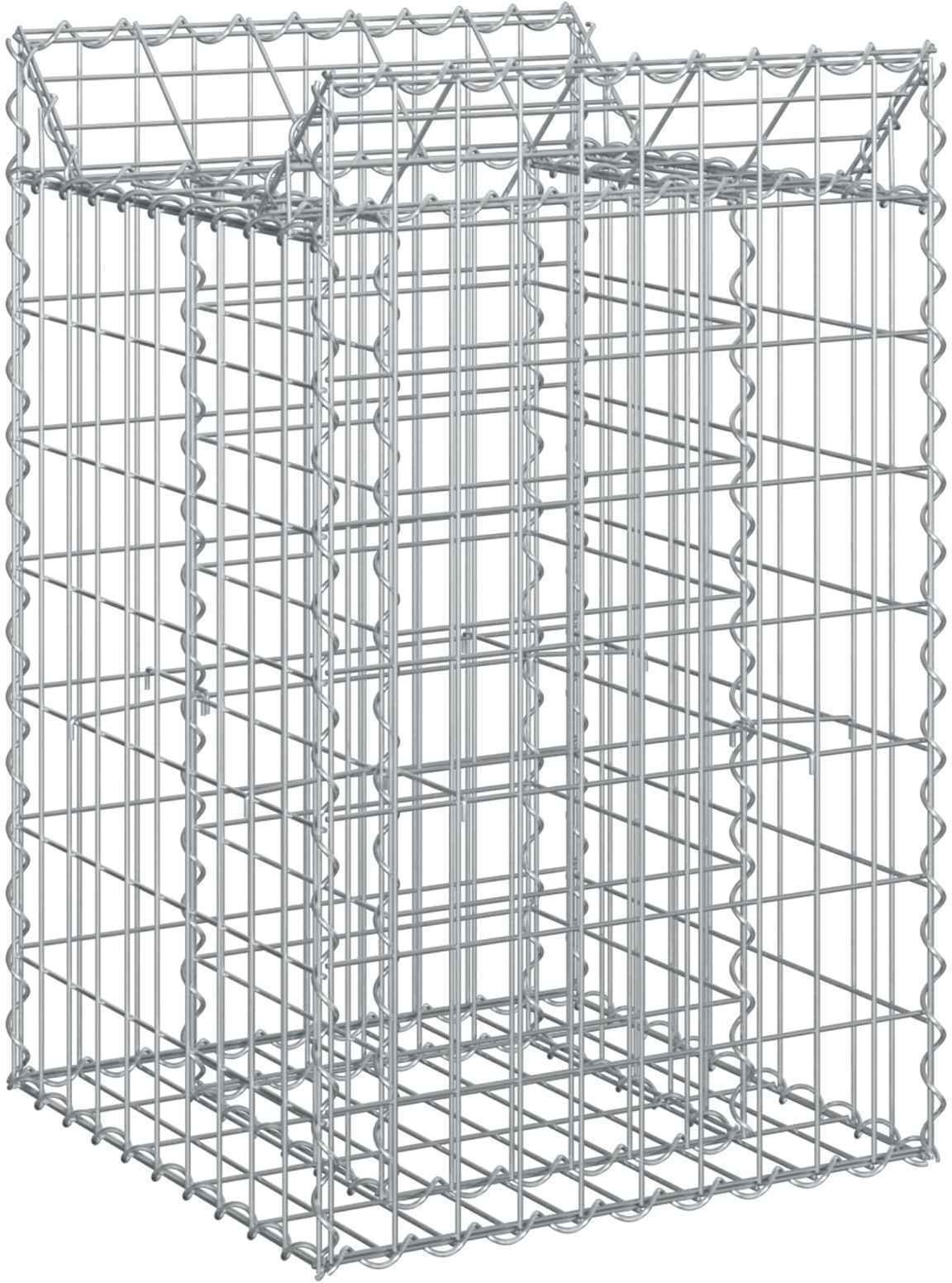 vidaXL Podniesione łóżko gabionowe Srebrny 50 x 50 x 80 cm