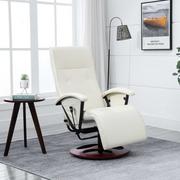 Fotele - vidaXL Fotel obrotowy, kremowy, sztuczna skóra - miniaturka - grafika 1