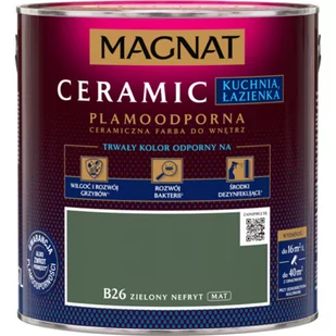 Farba ceramiczna MAGNAT KitchenBathroom zielony nefryt B26 2,5 l - Farby wewnętrzne - miniaturka - grafika 1