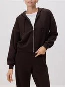 Bluzy damskie - Reserved - Rozpinana bluza z modalem - ciemnobrązowy - miniaturka - grafika 1