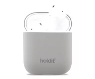 Akcesoria do słuchawek - Holdit Silicone Case AirPods 1&2 Taupe - darmowy odbiór w 22 miastach i bezpłatny zwrot Paczkomatem aż do 15 dni - miniaturka - grafika 1