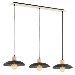 Kobe lampa wisząca 3xE27 czarna/jasne drewno 1318/3 - Lampy sufitowe - miniaturka - grafika 1