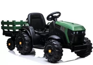 Pojazdy elektryczne dla dzieci - LEAN CARS Traktor z Przyczepą na akumulator BDM0925 Zielony Wojskowy 4170 - miniaturka - grafika 1