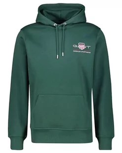 GANT Męska bluza z kapturem Reg Medium Archive Shield, Tartan Green, L - Bluzy męskie - miniaturka - grafika 1