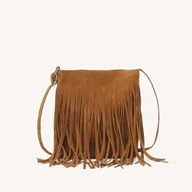 Torebki damskie - TEMU Torebka damska vintage z frędzlami na ramię, zamszowe sztuczne , bohemska torebka na ramię, regulowany pasek, zapięcie magnetyczne, jednolity , - miniaturka - grafika 1