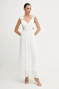 Morgan sukienka kolor biały maxi rozkloszowana RISSAL - Sukienki - miniaturka - grafika 1