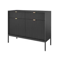 Komody - Komoda KSZ-104 Nova Piaski Meble Biały Mat, Złote - miniaturka - grafika 1