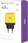 Ładowarki do telefonów - Ładowarka sieciowa Encore Energy GaN QC PD USB-A 18W USB-C 45W MD-4583RD standard - miniaturka - grafika 1