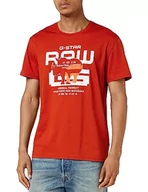 Koszulki męskie - G-STAR RAW Męski t-shirt G-no Graphic, Pomarańczowy (Rooibos Tea D24695-336-g052), XL - miniaturka - grafika 1