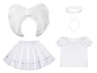 Stroje karnawałowe - ZESTAW ANIOŁEK BIAŁY 116-128 4el - miniaturka - grafika 1