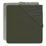 Pościel dla dzieci - Jollein prześcieradła do łóżeczka 120x60 cm 2 szt Ash Green/Leaf Green - miniaturka - grafika 1