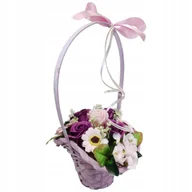 Sztuczne kwiaty - Bukiet kosz kwiaty mydlane PACHNĄCE WYJATKOWY PREZENT UPOMINEK dla KOBIETY - miniaturka - grafika 1