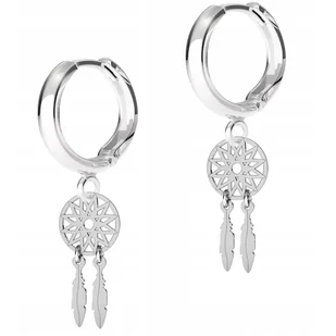 Kolczyki Srebrne Łapacze Snów z Piórkami Gwiazdki Pióra Piórka SREBRO 925 - Kolczyki - miniaturka - grafika 1