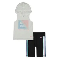 Koszulki i topy damskie - Reebok Lit Hood Top i krótkie spodnie, dziewczęce, biały (White), 5 lat - miniaturka - grafika 1