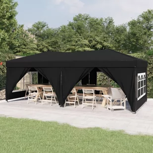 Składany namiot imprezowy ze ściankami, czarny, 3x6 m - Pawilony ogrodowe - miniaturka - grafika 2