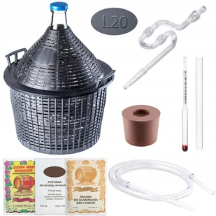 BALON DAMA NA WINO GĄSIOR 20L + KOREK RURKA FERMENTACYJNA ZESTAW WINIARSKI - Domowy wyrób alkoholu - miniaturka - grafika 1