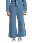 Spodnie damskie - QUICKSILVER NIEBIESKIE SZEROKIE SPODNIE SZTRUKSOWE WYSOKI STAN S XQA - miniaturka - grafika 1