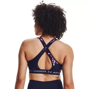 Biustonosz sportowy Under Armour Crossback Mid Print - Bielizna sportowa damska - miniaturka - grafika 5