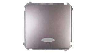 Simon Włącznik pojedynczy z podświetleniem BASIC inox, metalizowany - Wyłączniki światła i elektryczne - miniaturka - grafika 1