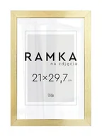 Ramki na zdjęcia - Ramka na zdjęcia A4 21x29,7 cm Złota - miniaturka - grafika 1