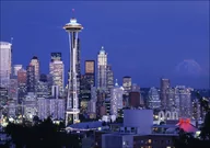 Plakaty - A Dusk View of the Seattle Skyline., Carol Highsmith - plakat 50x40 cm - miniaturka - grafika 1