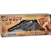 Zabawki militarne - Rewolwer kowbojski 100 strzałów metalowy GONHER 101/0 - miniaturka - grafika 1
