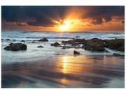 Fototapety - Oobrazy Fototapeta, Wschód słońca nad oceanem, 8 elementów, 368x248 cm - miniaturka - grafika 1