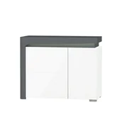 Komody - Komoda WHK-2 Thea White Restol Biały, Antracyt - miniaturka - grafika 1